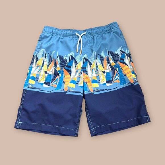 Southern Tide Mens XL Swim Trunks Blue Sailboats Multicolor All Over Print Lined - Picture 1 of 8